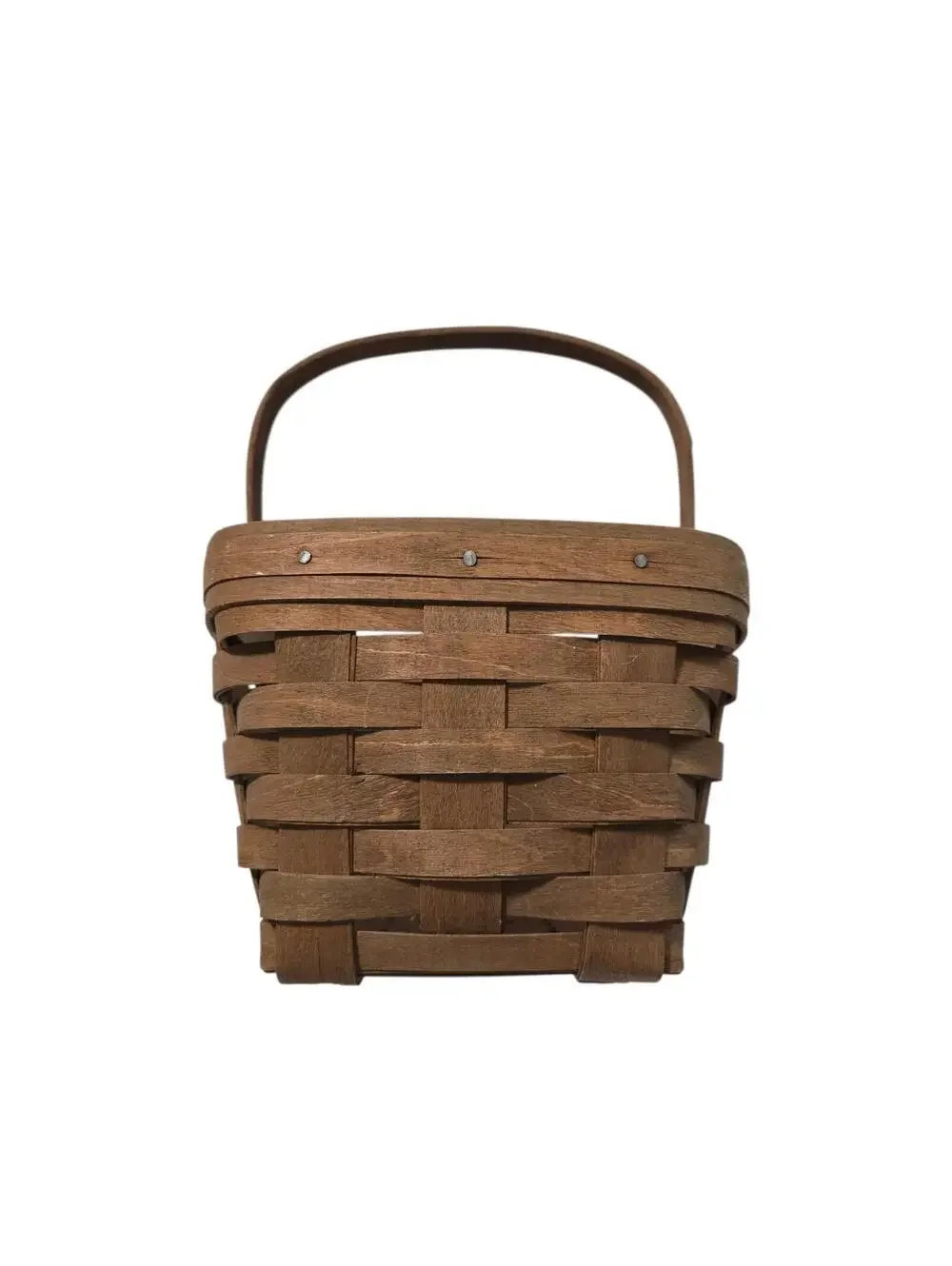 Vintage 1985 Longaberger Handwoven Medium Market Basket Signed EKS Dated, EUC